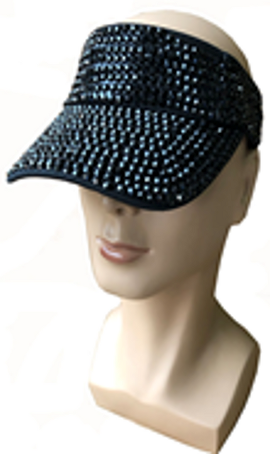 Rhinestone Visor Cap-CA045