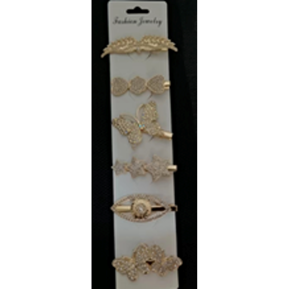 Metal Hairclip with Stone-DZ049