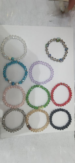 Stretchable Multi Glass Bead Bracelet - KCBG01