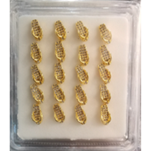 Copper Nose Pin L-Shape with Rhinestone (Slipper) - GM80070G