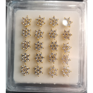 Copper Nose Pin L-Shape with Rhinestone (Star) - GM80072G