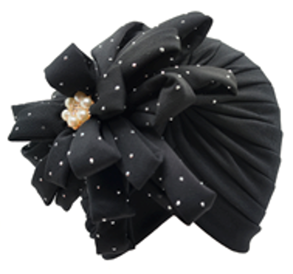 Fashion Turban with Flower-IV60057-1