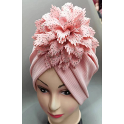 Fashion Turban with Flower(Hotfix)-IV60068