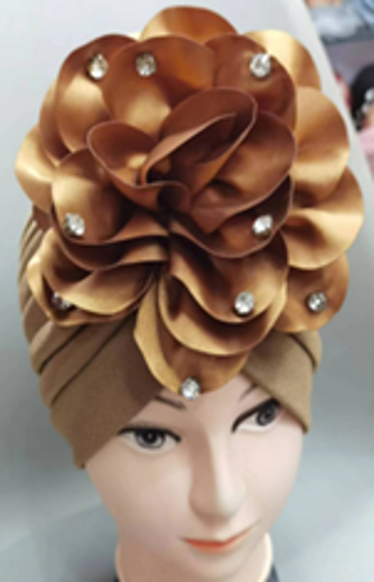 Fashion Turban with Flower-IV60070