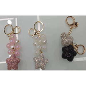 Handmade Heart Pattern(Rhinestone) Keychain-IVKC2304AST