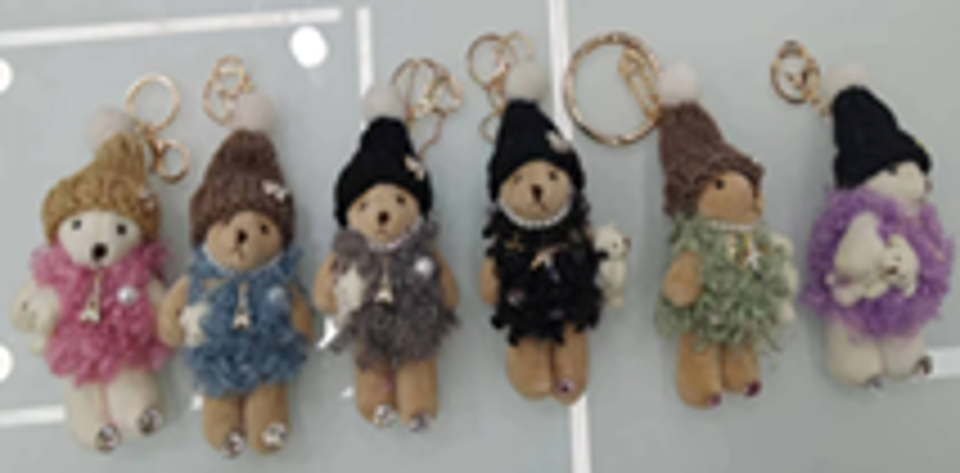 Hand Crochet Teddy Keychain-IVKC2305AST