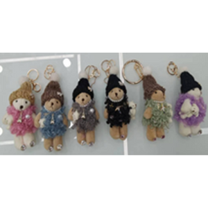 Hand Crochet Teddy Keychain-IVKC2305AST