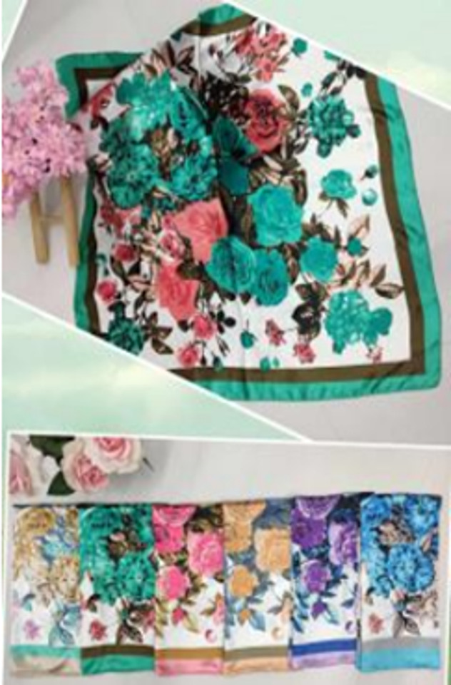 Pattern Satin Scarf (90cmx90cm)-IVSC010