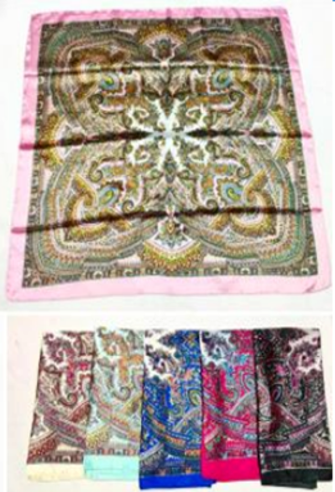 Pattern Satin Scarf (90cmx90cm)-IVSC010