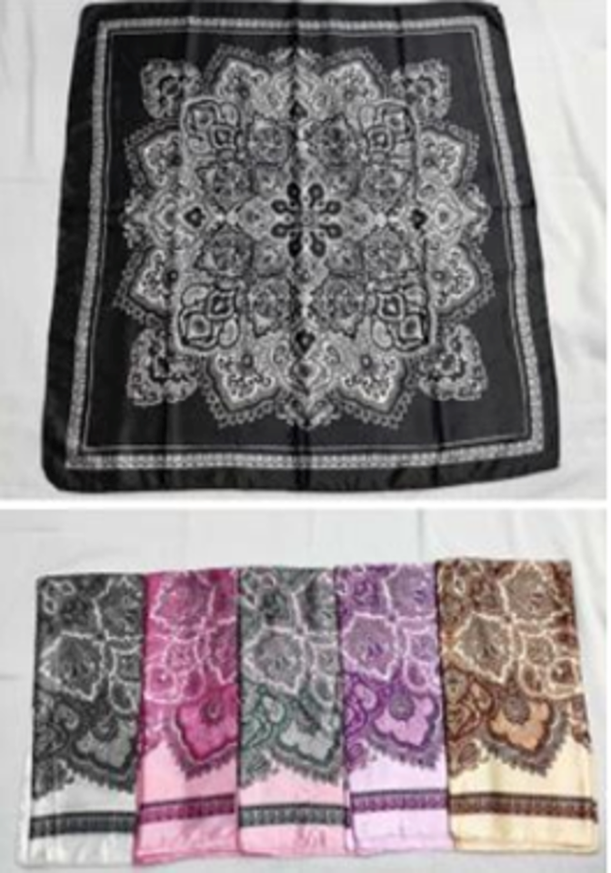 Pattern Satin Scarf (90cmx90cm)-IVSC010