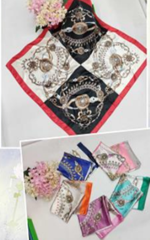 Pattern Satin Scarf (90cmx90cm)-IVSC010