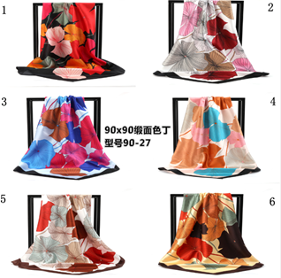 Pattern Satin Scarf (90cmx90cm)-IVSC010