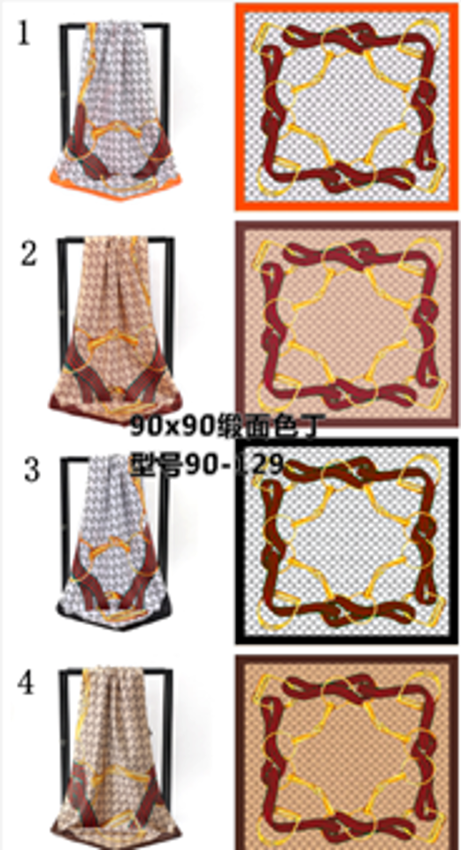 Pattern Satin Scarf (90cmx90cm)-IVSC010