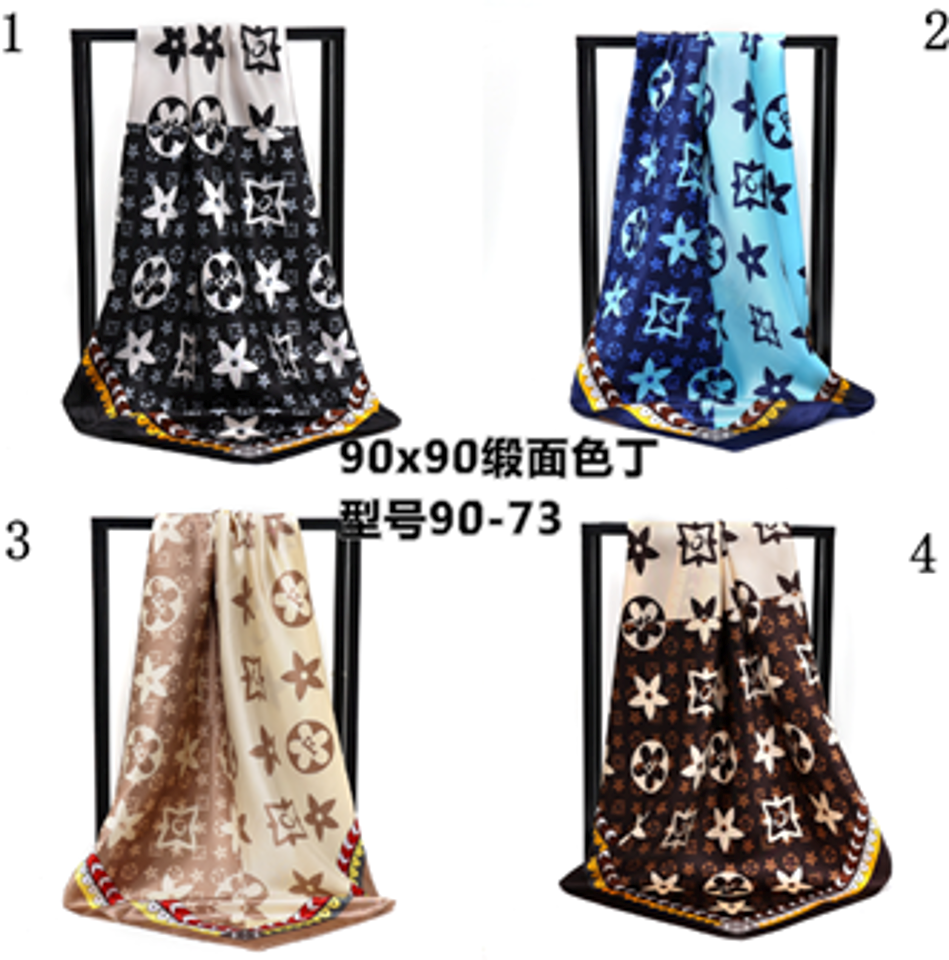 Pattern Satin Scarf (90cmx90cm)-IVSC010