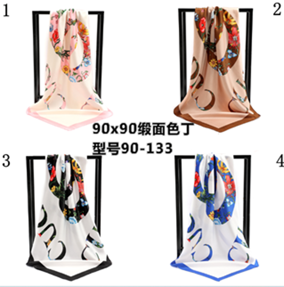 Pattern Satin Scarf (90cmx90cm)-IVSC010