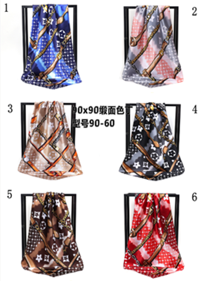 Pattern Satin Scarf (90cmx90cm)-IVSC010