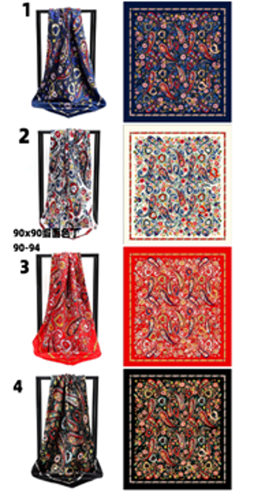 Pattern Satin Scarf (90cmx90cm)-IVSC010