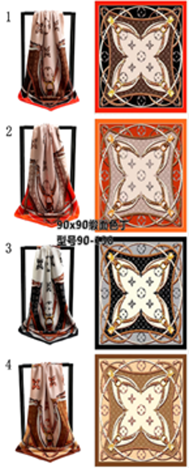 Pattern Satin Scarf (90cmx90cm)-IVSC010