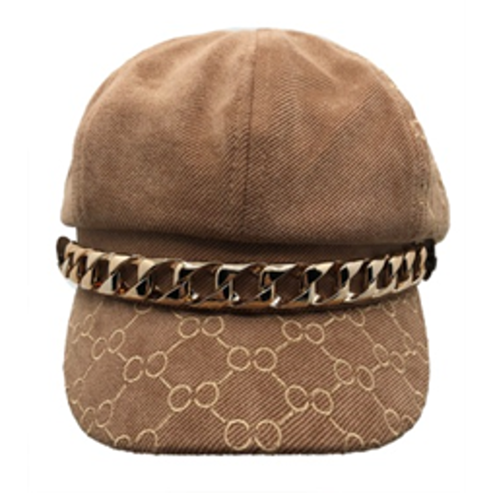 Fashion Newsboy Golden Chain Decor Cap - IVW003-1