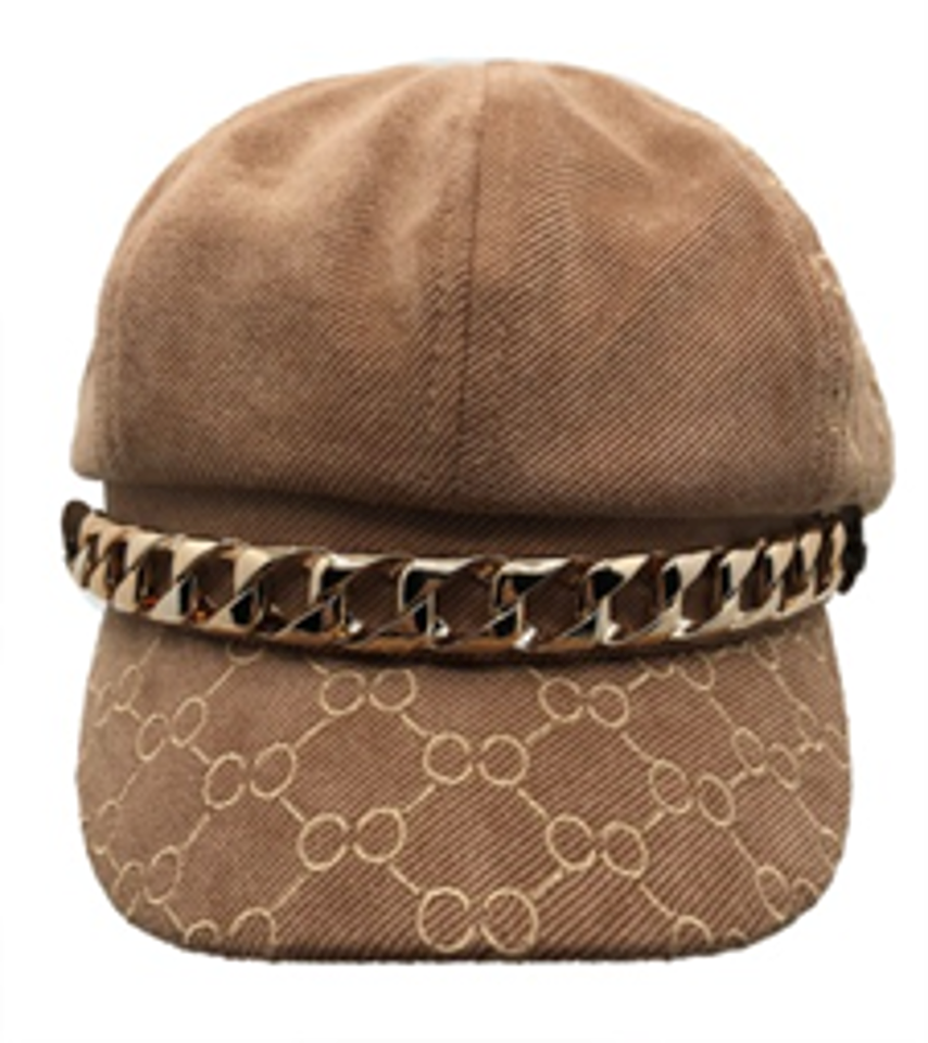 Fashion Newsboy Golden Chain Decor Cap - IVW003-1