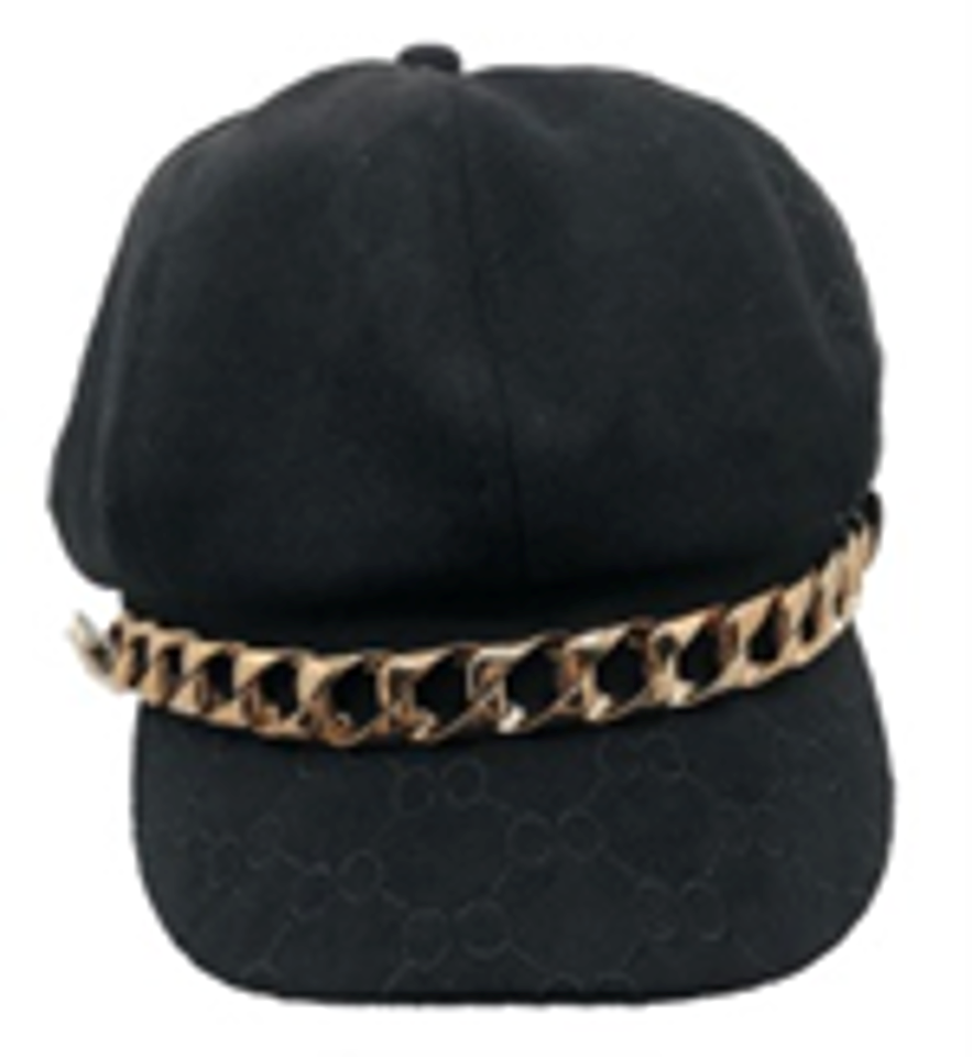 Fashion Newsboy Golden Chain Decor Cap - IVW003-1