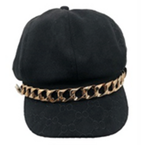 Fashion Newsboy Golden Chain Decor Cap - IVW003-1