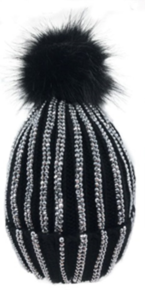 Handmade Knitted Hat with Rhinestone-IVW005-1