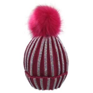 Handmade Knitted Hat with Rhinstone-IVW005-2