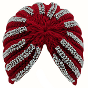 Hand Made Knitted Turban with Rhinestone-IVW007-1