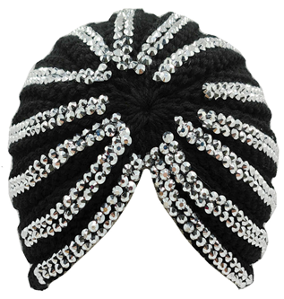 Hand Made Knitted Turban with Rhinestone-IVW007-1