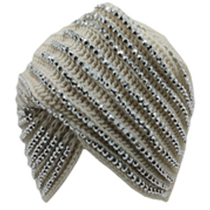 Hand Made Knitted Turban with Rhinestone-IVW007-2