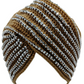Hand Made Knitted Turban with Rhinestone-IVW007-2