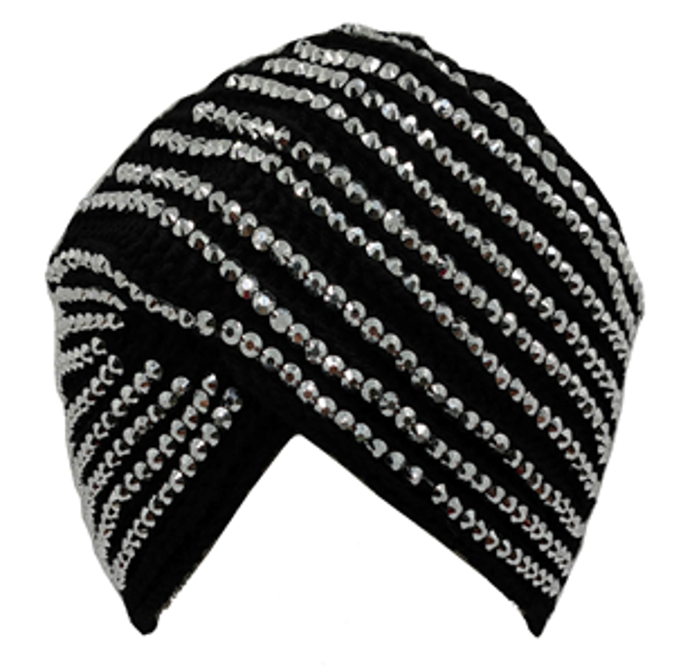 Hand Made Knitted Turban with Rhinestone-IVW007-2