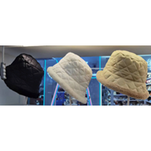 Fashion Winter Bucket Hat with Quilted Fabric-IVW2304-1