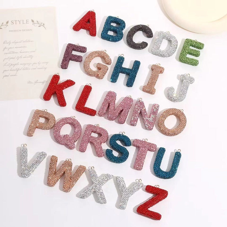 Alphabet Rhinestone Key chain-KC7003AST