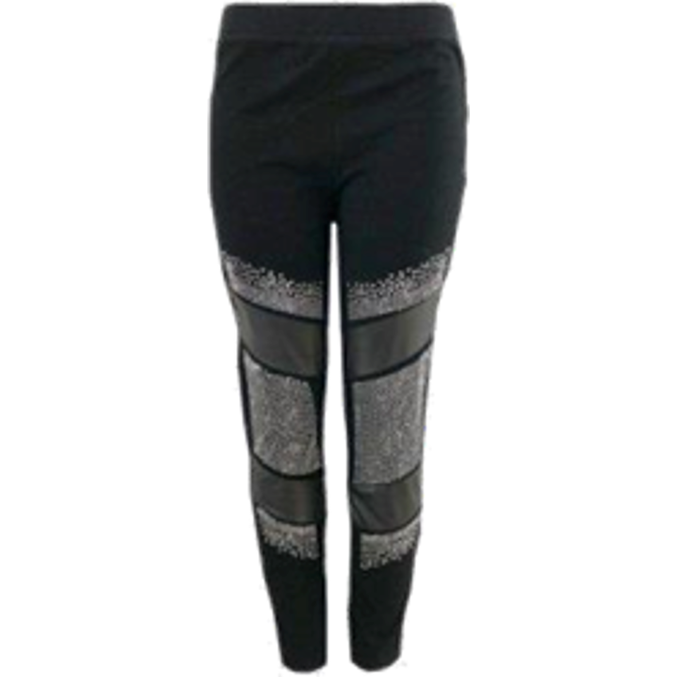 Premium High Elasticity Pants with Rhinestone-LE805BLA