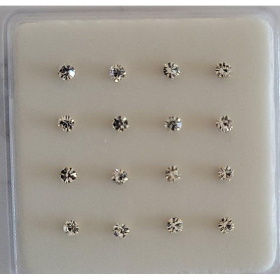 925 Sterling silver nose studs with Rhinestone-NP16024(3.0mm)