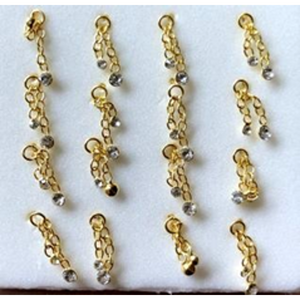 925 sterling silver nose studs with Rhinestone Dangling-NP18008-11ST