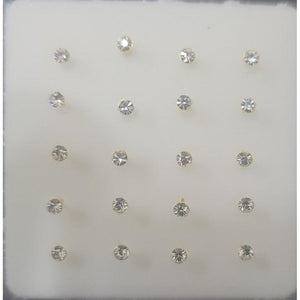 925 sterling silver nose studs L Shape with Rhinestone-NP18008-18