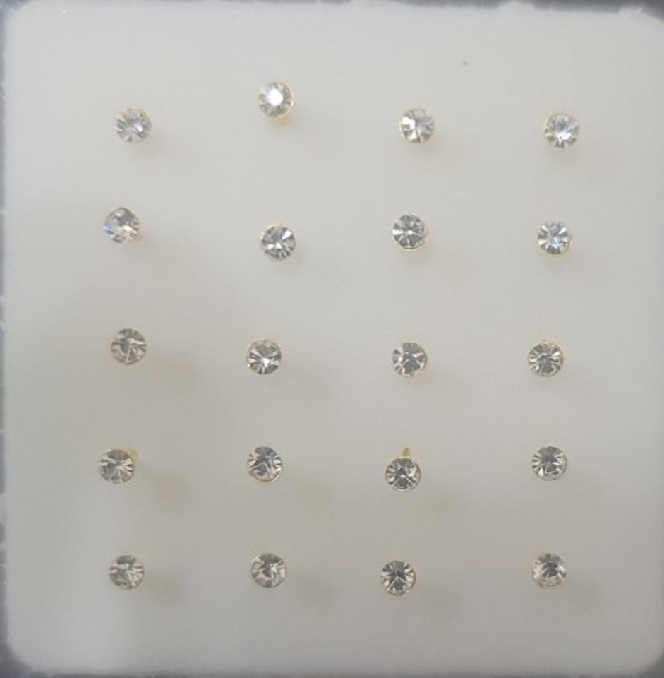 925 sterling silver nose studs L Shape with Rhinestone-NP18008-18