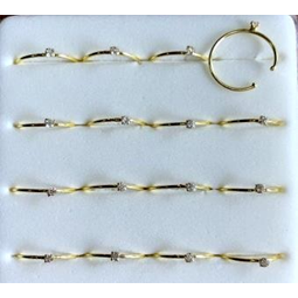 925 sterling silver nose studs Hoop Shape with Rhinestone-NP18008-1