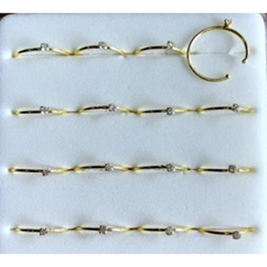 925 sterling silver nose studs Hoop Shape with Rhinestone-NP18008-1