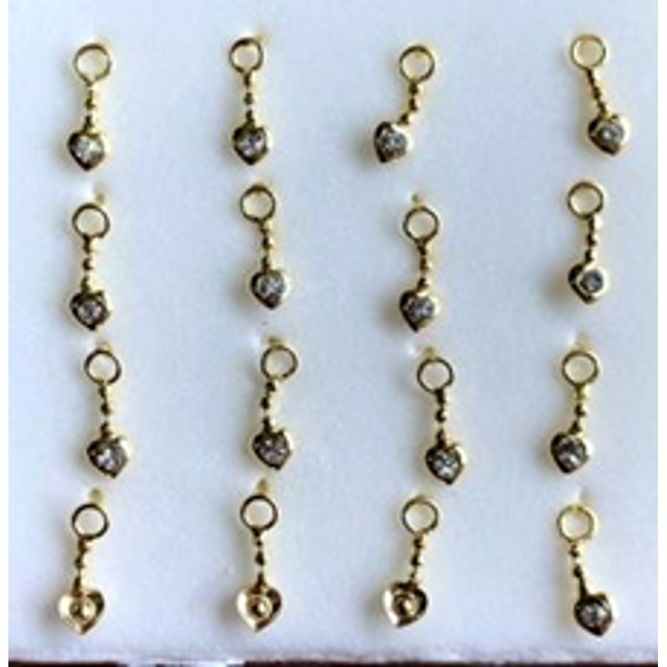 925 sterling silver nose studs with Rhinestone Dangling-NP18008-9
