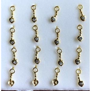 925 sterling silver nose studs with Rhinestone Dangling-NP18008-9