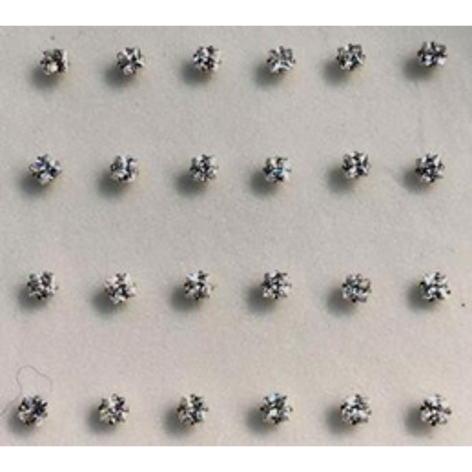 925 sterling silver nose studs with Rhinestone-NP19009 - 11