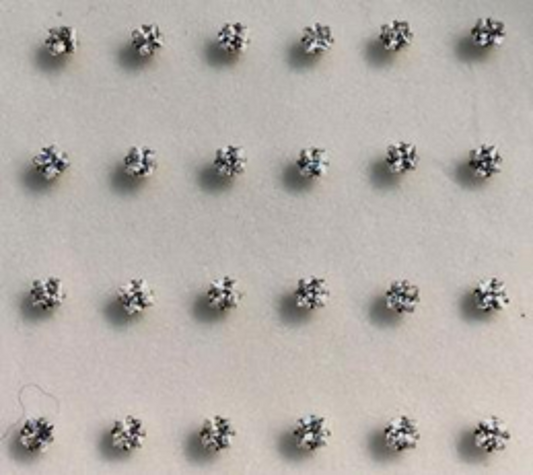 925 sterling silver nose studs with Rhinestone-NP19009 - 11