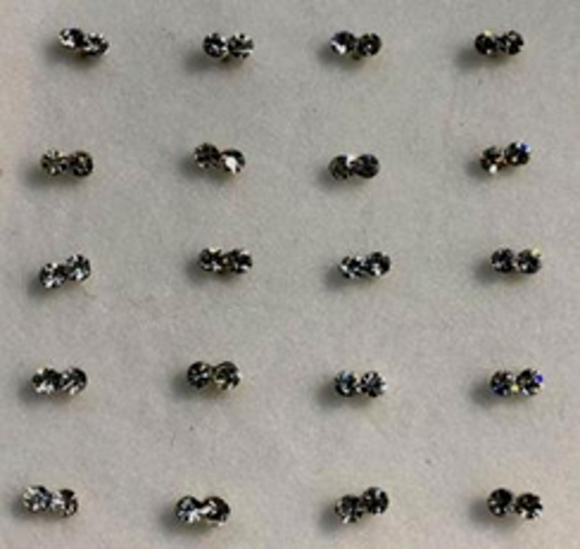 925 sterling silver nose studs with Rhinestone-NP19009 - 12