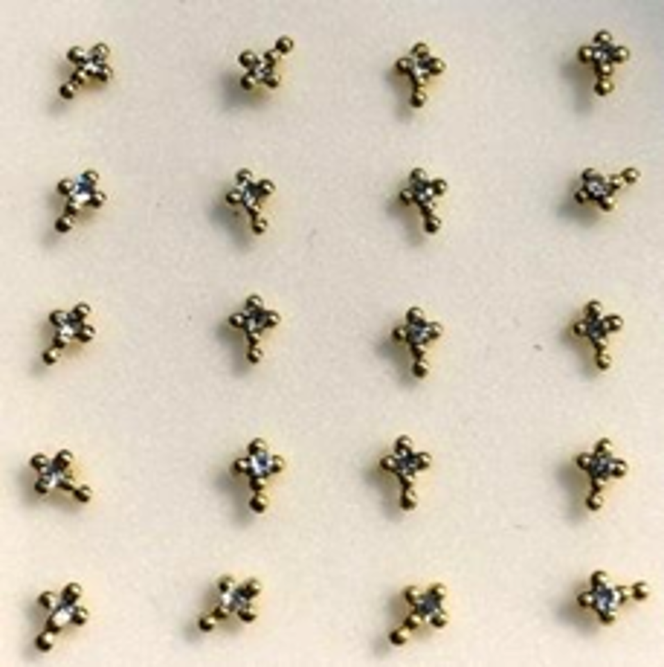 925 sterling silver nose studs with Rhinestone-NP19009 - 15G (# 2061)