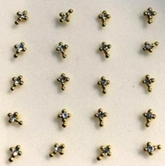 925 sterling silver nose studs with Rhinestone-NP19009 - 15ST