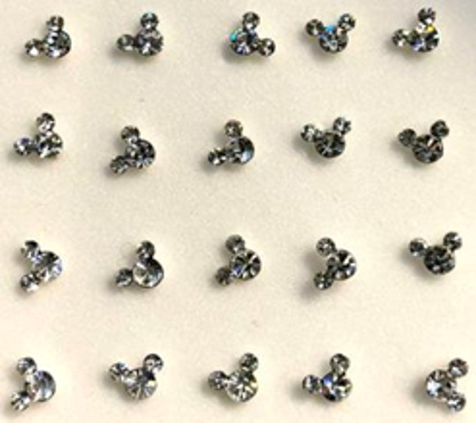 925 sterling silver nose studs with Rhinestone-NP19009 - 1